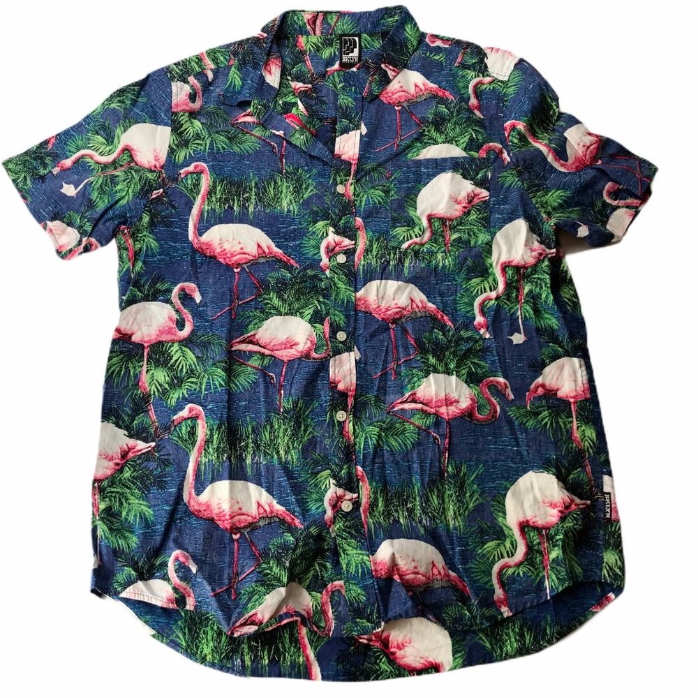 BKLYN Athletics Hawaiian Shirt Button Men's XL